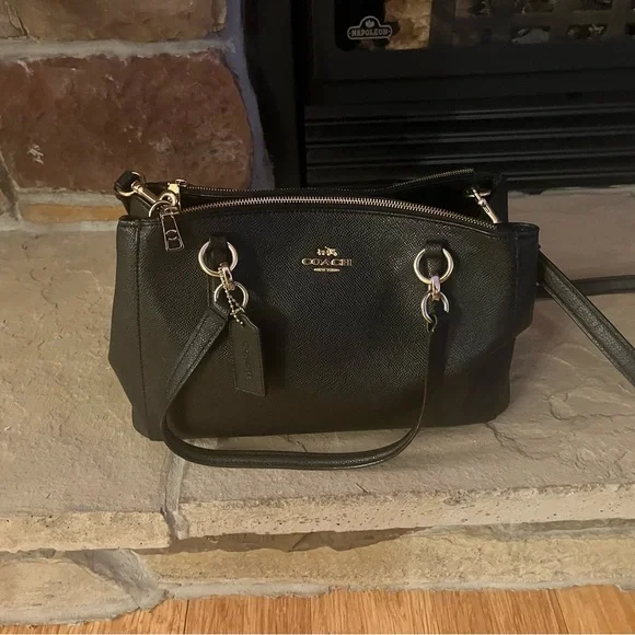 Coach Black Leather Christie Carryall Bag EUC - Picture 2 of 12